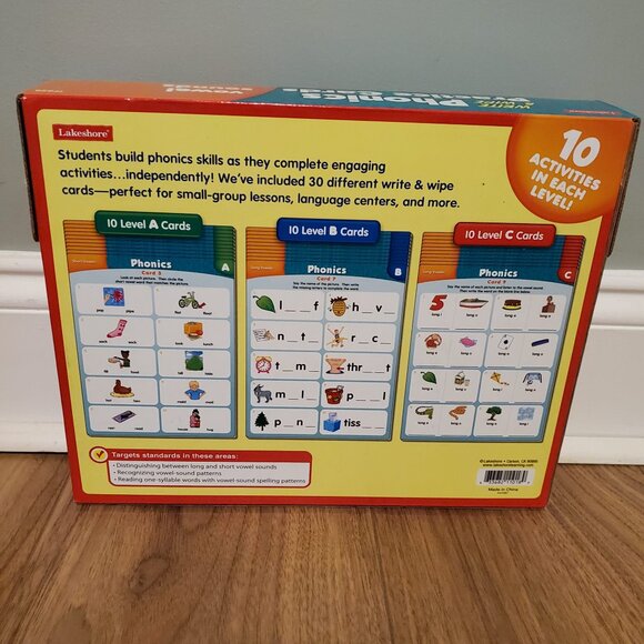 Lakeshore Phonics Practice Cards Vowel and Blends & Digraphs - Picture 6 of 7